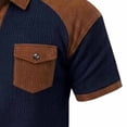 thumbnail image 7 of Ohufall Men's Tee Turndown Collar Zipper Pocket Color Block Tees Breathable Comfort Fashion Casual T Shirts, 7 of 7