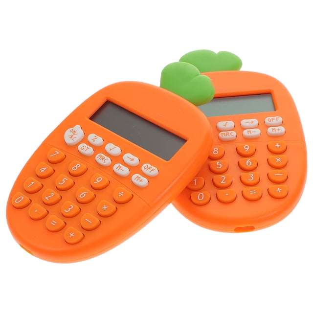 RENACLIPY 2Pcs Adorable Carrot Shape Plastic Calculators Portable Electronic Financial and Accounting Calculators