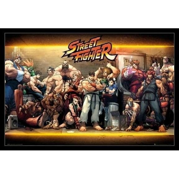 Street Fighter Characters Laminated & Framed Poster (36 x 24)