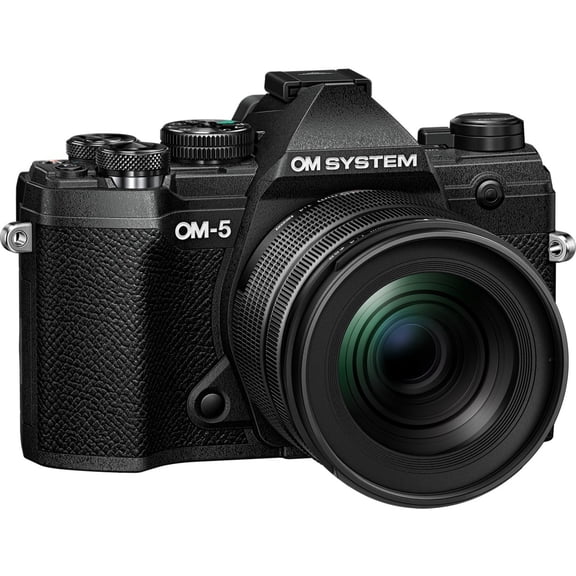 OM System OM-5 Black Micro Four Thirds System Camera M.Zuiko Digital ED 12-45mm F4.0 PRO kit Outdoor Camera Weather Sealed Design 5-Axis Image Stabilization 50MP Handheld High Res Shot