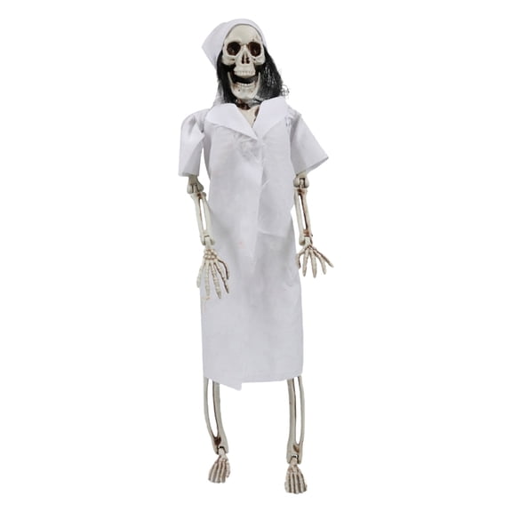 Clearance Under $7 Halloween Skeleton Figure, 1PC Medical Dress Hanging Skeleton Prop, 18.9 Inch Posable Decor for House Party