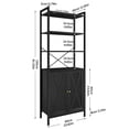 thumbnail image 5 of MONVANE Farmhouse Bookshelf and Bookcase with Doors, Crosshatch Design, 4 Shelves, 1 Pack, Black, 5 of 9