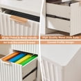 thumbnail image 5 of Joaxswe 48" Modern Fluted Executive Desk with Storage Cabinet & File Drawer, White Home Office Desk, Large Computer Table for Office, Study, 5 of 12