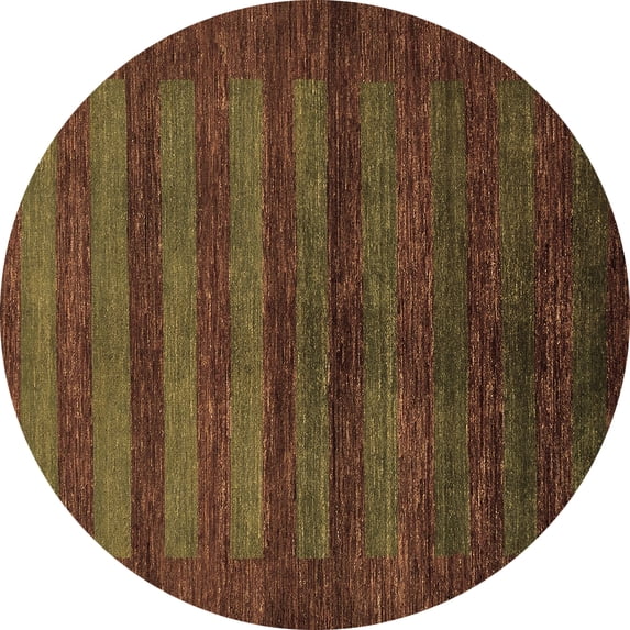 Ahgly Company Indoor Round Abstract Brown Modern Area Rugs, 5' Round