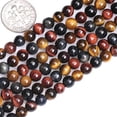 thumbnail image 3 of K-KED Natural Multi-Color Tiger's Eye Gemstone Round Beads For Delicate Jewelry Making 15" -8 mm, 3 of 5