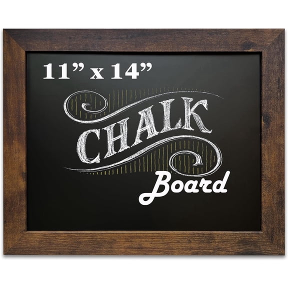 11" x 14" Rustic Magnetic Chalkboard with Frame for Wall - Easy-to-Erase Hanging Blackboard for Wall