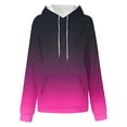 thumbnail image 3 of Brondbend Hoodies for Women Essentials Womens Hoodie Sweatshirt Long Sleeved Drawstring Pocket Pullover Gradient Color Casual Oversized Tops Lady Mountaineering Fall Winter Wear Red, 3 of 4