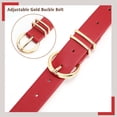 thumbnail image 4 of Cinturón de piel WHIPPY de diseñador de moda para mujer con hebilla dorada, color rojo, 4 of 8