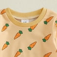 thumbnail image 4 of CAICJ98 Toddler Baby Boy Easter Outfit Summer Clothes Long Sleeve Sweatshirts Pants Cute Bunny Clothing Set (Yellow,0-6 Months), 4 of 7