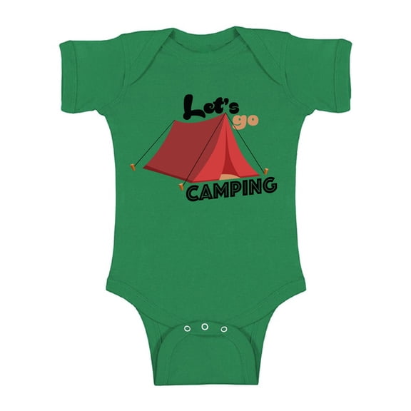 Awkward Styles Let's Go Camping Bodysuit Short Sleeve for Newborn Baby Gifts for 1 Year Old Baby Boy Baby Girl Camp Tent Outfit Funny Gifts for Nature Lover Cute Camper One Piece Top