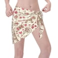 thumbnail image 3 of Kll Paris Vintage Print Women'S Sarong Coverups Short Bathing Suit Wrap Skirt Beach Wrap Swimsuit Cover Ups, 3 of 7