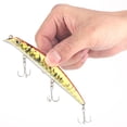 thumbnail image 3 of Sarapandan 3-Pack Hard Freshwater Artificial Baits Golden & Red Large Floating Minnow Lures, 3 of 8