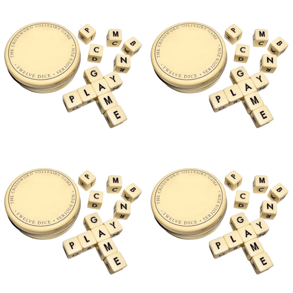 Peggybuy The Crossword Solitaire Game with Case Crossword Solitaire Dice Game (1Pc Gold)