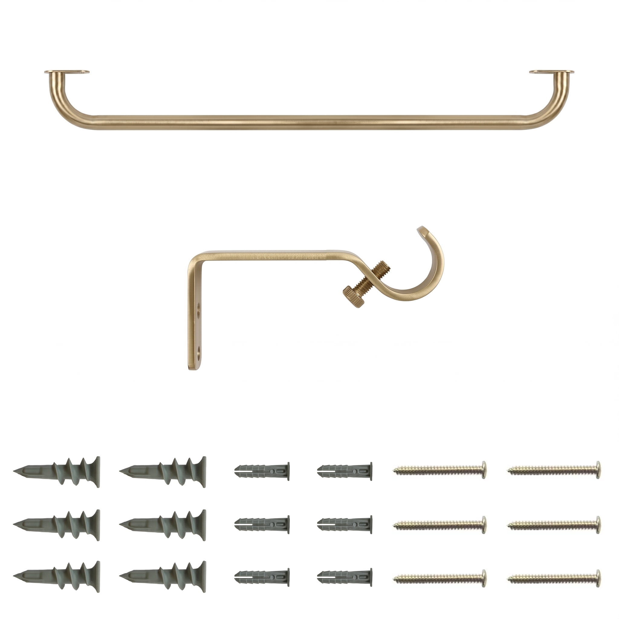 Mainstays 3/4" Brass Room Darkening Adjustable Wrap Curtain Rod, 30-84"