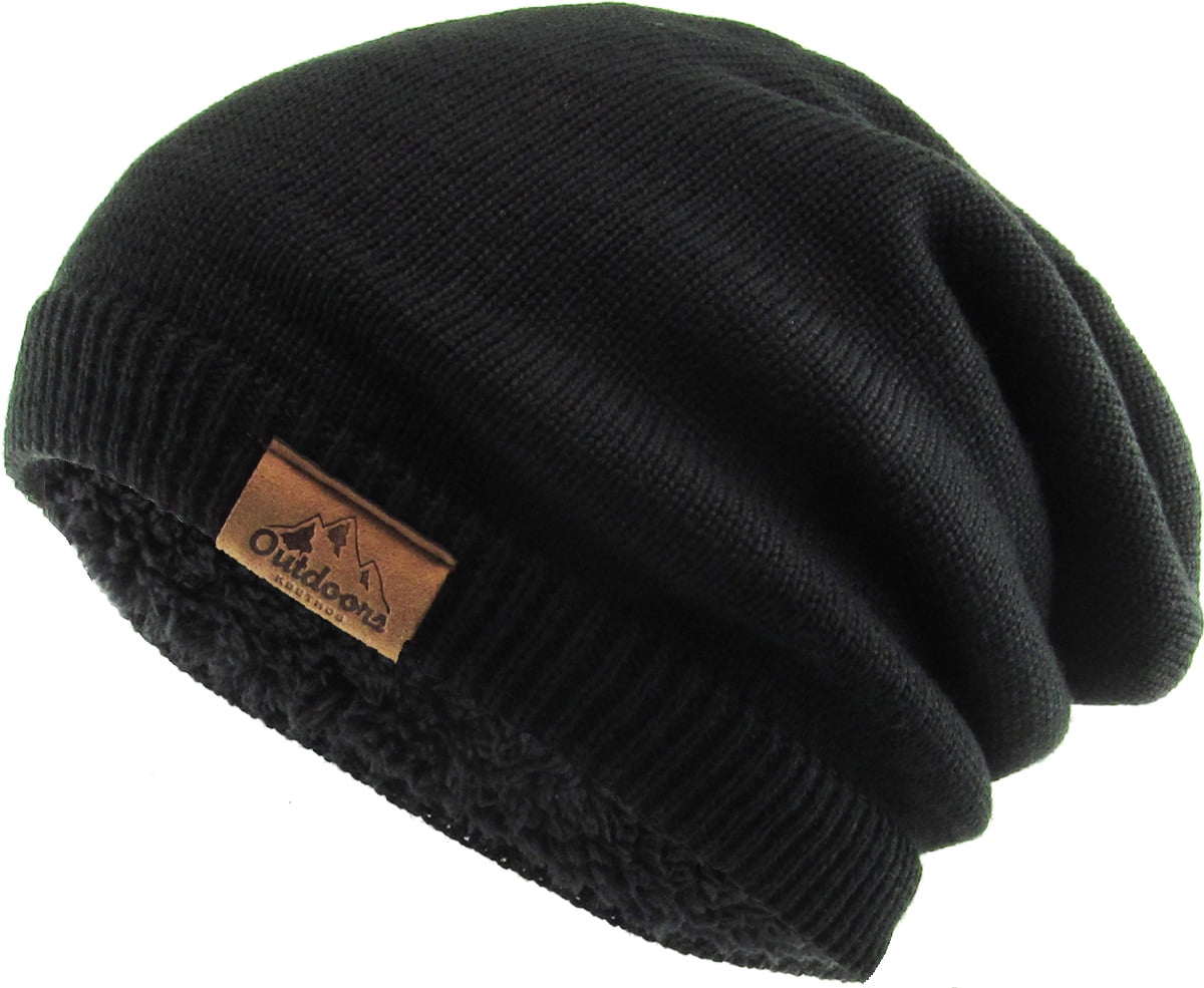 Waffle Knit Beanie Sherpa Lining Skull 