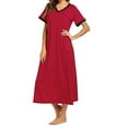 thumbnail image 4 of Pntutb Womens Plus Size Clearance,Women's Nightshirt Short Sleeve Nightgown Ultra-Soft Full Length Sleepwear Dress, 4 of 6