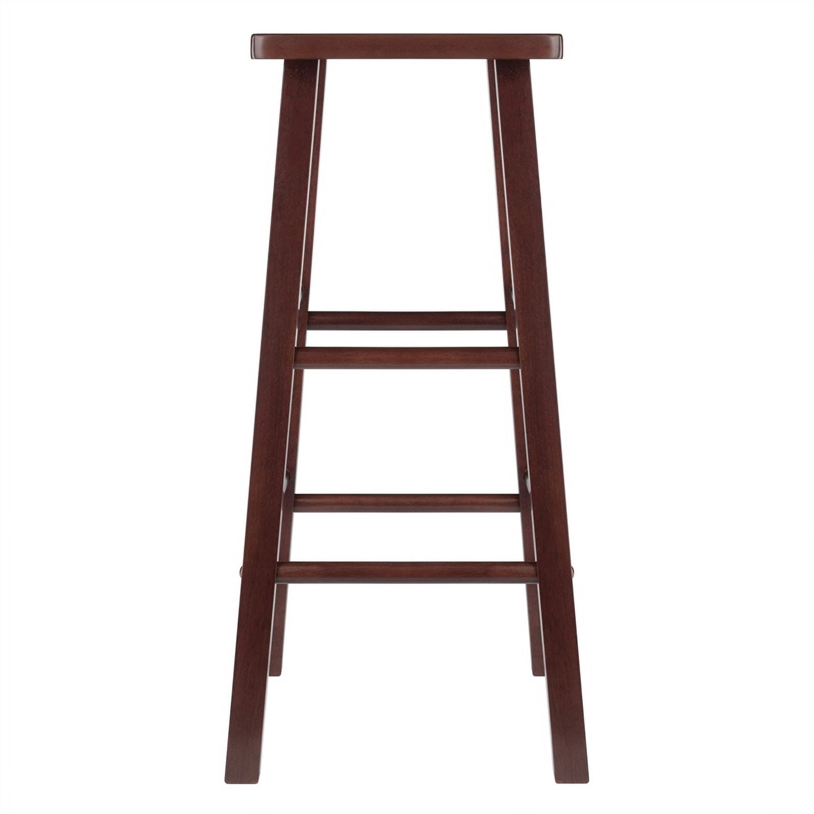 Winsome Carrick Square Seat Bar Stool, Walnut Finish