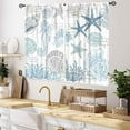 thumbnail image 2 of Nautcial Starifish Window Curtains, Beach Theme Coastal Seashell Starfish Blue Coral Rod Pocket Drapes for Bedroom Living Room Kids Room Bathroom Kitchen Window Treatments 2 Panel Sets, 55x39 Inch, 2 of 4