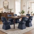 thumbnail image 6 of Usaint 360‑Degree Swivel Chenille Dining Chair Set of 4, Hollow‑Out Curved‑Back Upholstered Accent Chair for Dining Rooms, Living Rooms, Reading Nooks, Blue, 6 of 9