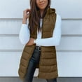 thumbnail image 5 of GTEYOIJN Purple Cardigan Puffer Vest Women Quilted Padded Warm Coat Outwear Button Down Zip Up Sleeveless Vests Fall Winter Hooded Jackets, 5 of 7