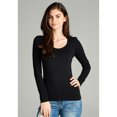 thumbnail image 3 of Emmalise Womens Junior and Plus Size Basic Scoop Neck Tshirt Long Sleeve Tee, 3 of 4
