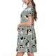 thumbnail image 2 of Disketp Funny Beagle Active Dog para Vestido de Manga Corta para Mujeres, Vestidos de Verano para Mujeres, Casual y Holgado para la Playa, 2 of 6