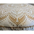 thumbnail image 3 of Floor Pillow Cushion Cover - Hippie Mandala Cushion Cover Large with Pom Poms Soft Particles - Pouf Cover Round Bohemian Yoga Decor, 32", 3 of 3