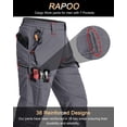 thumbnail image 2 of Pantalones cargo Rapoo tácticos Ripstop para hombre, con múltiples bolsillos, color gris, 2 of 6