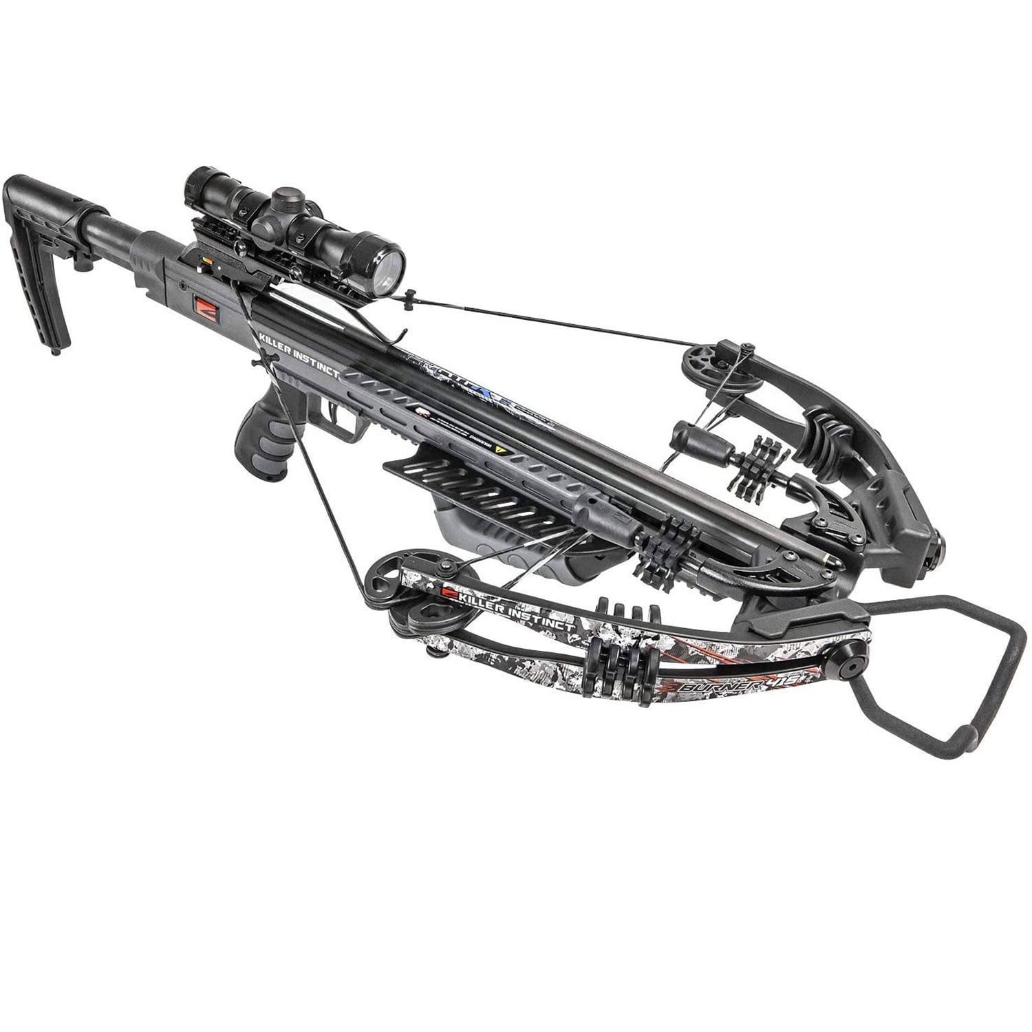 Killer Instinct Burner 415 Crossbow Bow Archery Pro Package with 3 Bolts, Gray