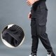 thumbnail image 5 of Pantalones largos de moda para hombre, con bolsillos laterales, cintura elástica, ribete en las piernas, forro polar, ropa de trabajo, pantalones de poliéster para hombre., 5 of 9