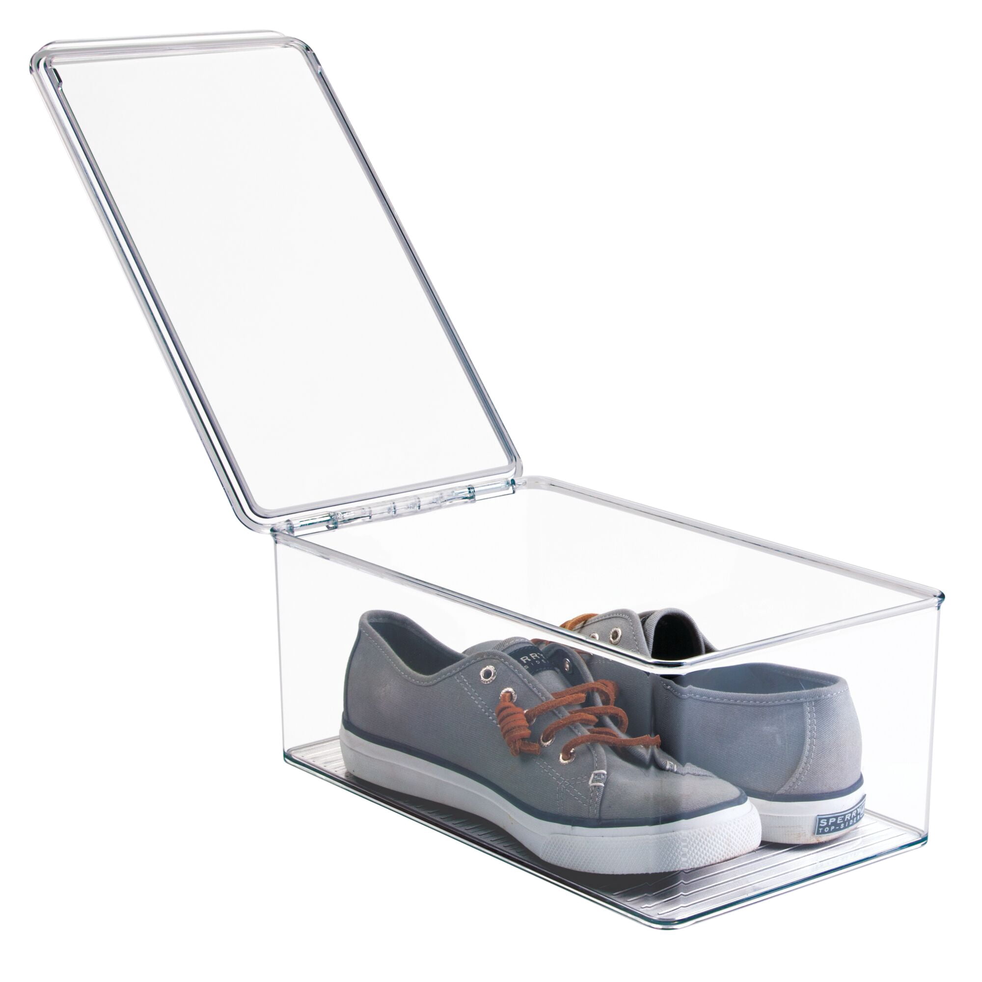 iDesign Stackable Closet Organizer Box with Lid, Recycled Plastic, Clear