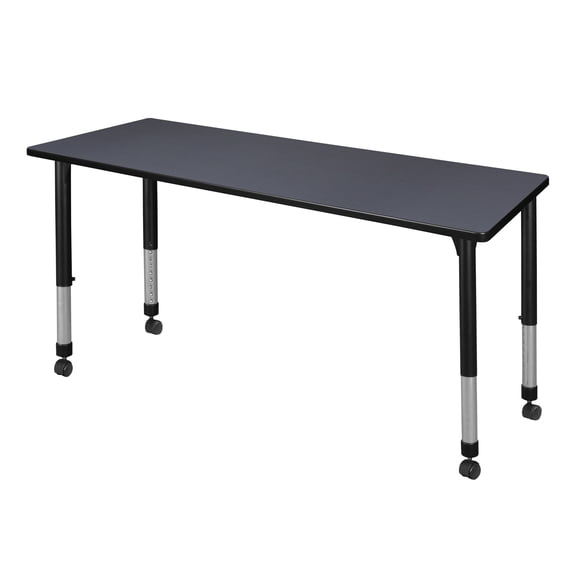 Kee 72" x 30" Height Adjustable Mobile Classroom Table - Grey