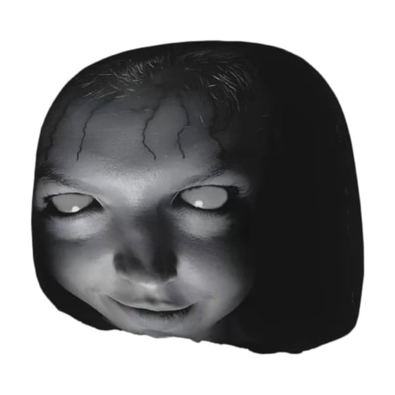 JWZZYD Scary Face Car Headrest Covers, Spooky Horror Prank Car Seat Head Pillow Protector, Vehicle Interior Decor Accessory for Auto Interior Decoration, Funny Halloween Joke Gift, 2 Pack