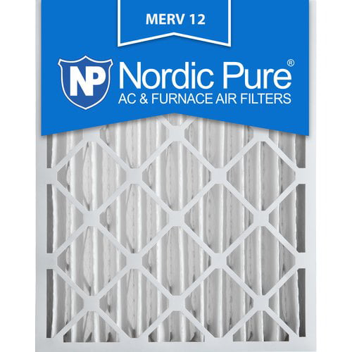 MERV 14 Pleated AC Furnace Air Filters 1 Pack 3-5/8 Actual Depth Nordic Pure 16x20x4 