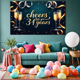 thumbnail image 6 of LUUFILx Cheers to 31 Years Celebration Banner Backdrop for Anniversary Party Decorations Champagne Glasses Theme Background Event Photography Props, 6 of 8