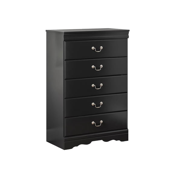 Ashley Furniture Huey Vineyards 5 Drawer Wood Chest in Black