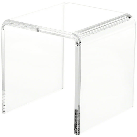 Plymor Clear Acrylic Beveled Square Display Riser, 6" H x 6" W x 6" D (3/8" thick)