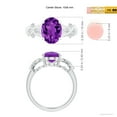 thumbnail image 4 of ANGARA Natural Oval 2.2 ct Amethyst Criss Cross Ring with Diamonds in 14K White Gold for Women (Size-10x8mm) | February Birthstone, Anniversary, Jewelry Gift for Women | Natural Amethyst Ring, 4 of 8
