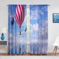 thumbnail image 5 of Hot Air Balloon Flying Over Snow Mountain Tulle Voile Curtains for Bedroom Window Curtain for Living Room Sheer Curtains Drapes, 5 of 7