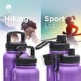 thumbnail image 5 of ALBOR Triple Insulated Water Bottle with Straw and 4 interchangeable lids Stainless Steel And Leak Proof 32 Oz Lilac, 5 of 7