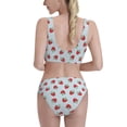 thumbnail image 3 of Picia Hand Drawn Strawberry Women's High Waisted Bikini Scoop Neck Swimsuit Two Pieces Bathing Suit-XX-Large, 3 of 8