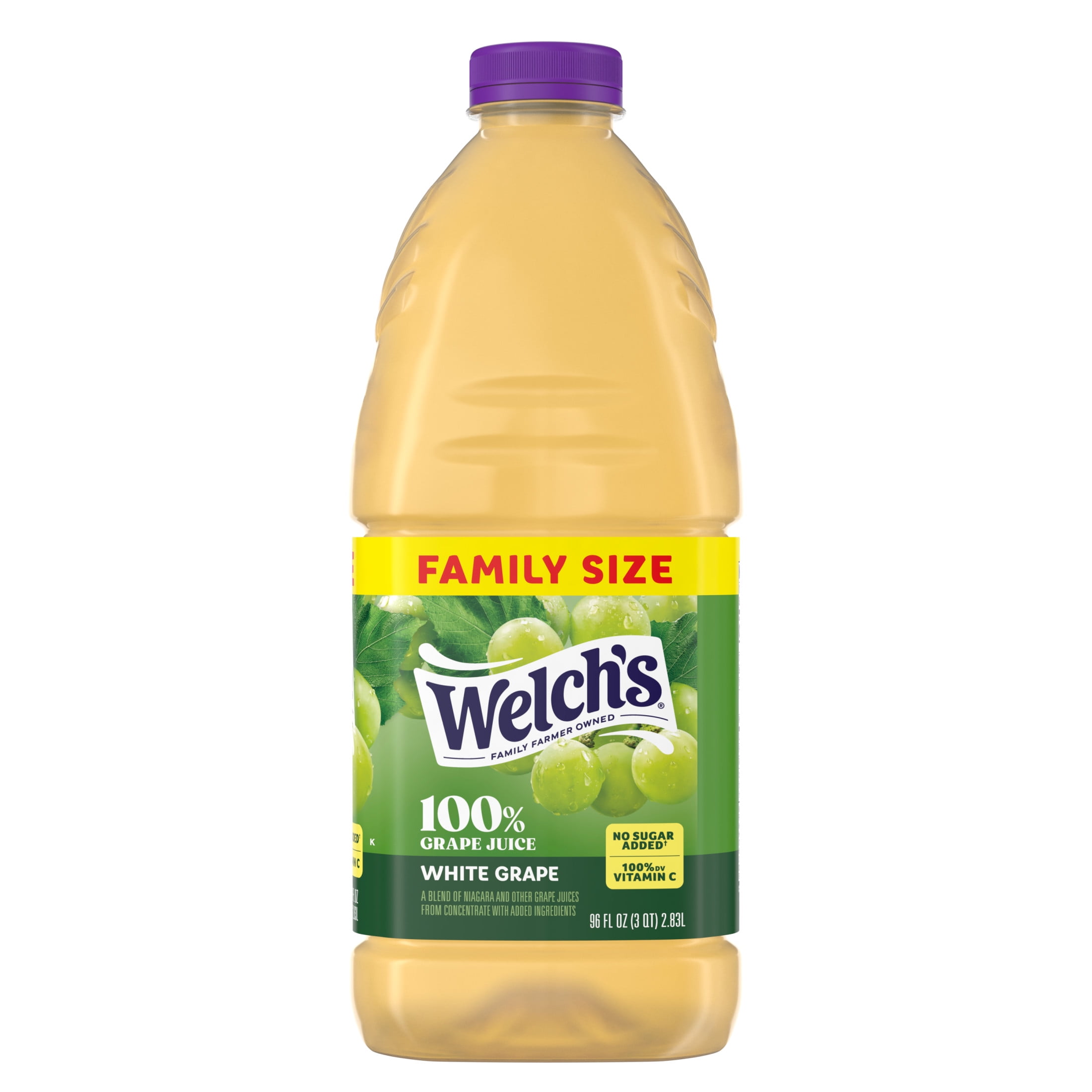 (2 pack) Welch's 100% Grape Juice, White Grape, 96 fl oz Bottle