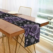 Yayeee Table Runner 70 inches Long Home Kitchen Dinning Party Decoration, Purple Roses