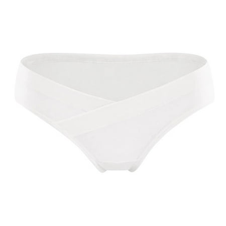 

Clearance Soft Cotton Belly Support Panties for Pregnant Women Maternity Underwear Breathable V-Shaped Low Waist Panty White 2XL