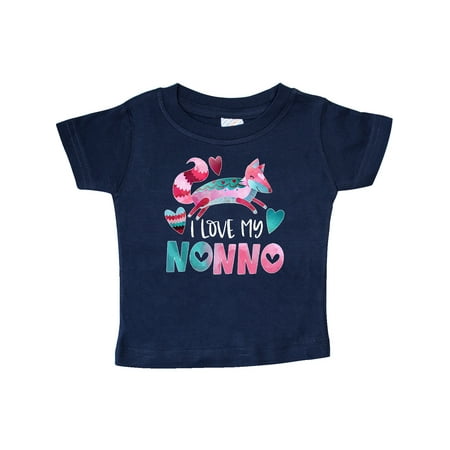 

Inktastic I Love My Nonno Pink and Blue Fox with Hearts Gift Baby Boy or Baby Girl T-Shirt