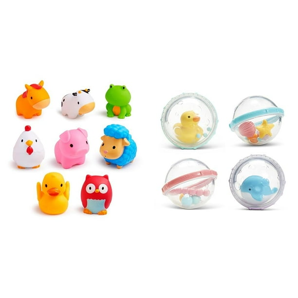 Juguete de baño para bebés Munchkin Farm Animal Squirts, paquete de 8 con flotador