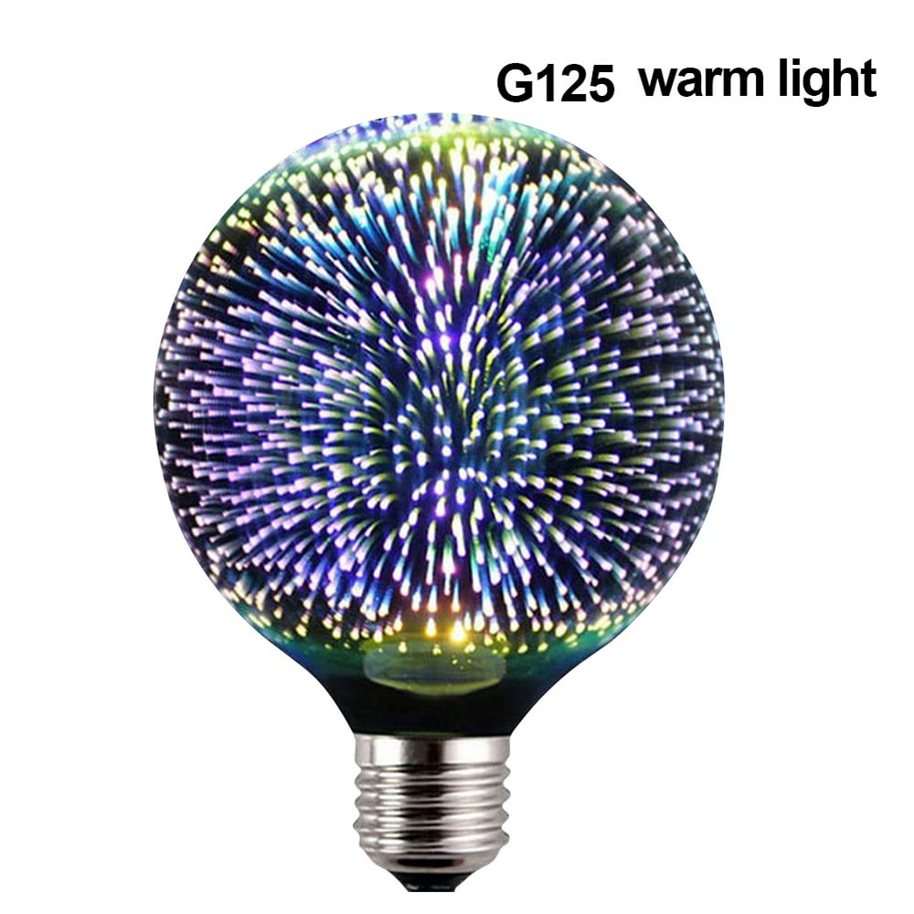 LED Retro Bulb 3D Fireworks Starry Decorative Bulb E27 Screw Innovative