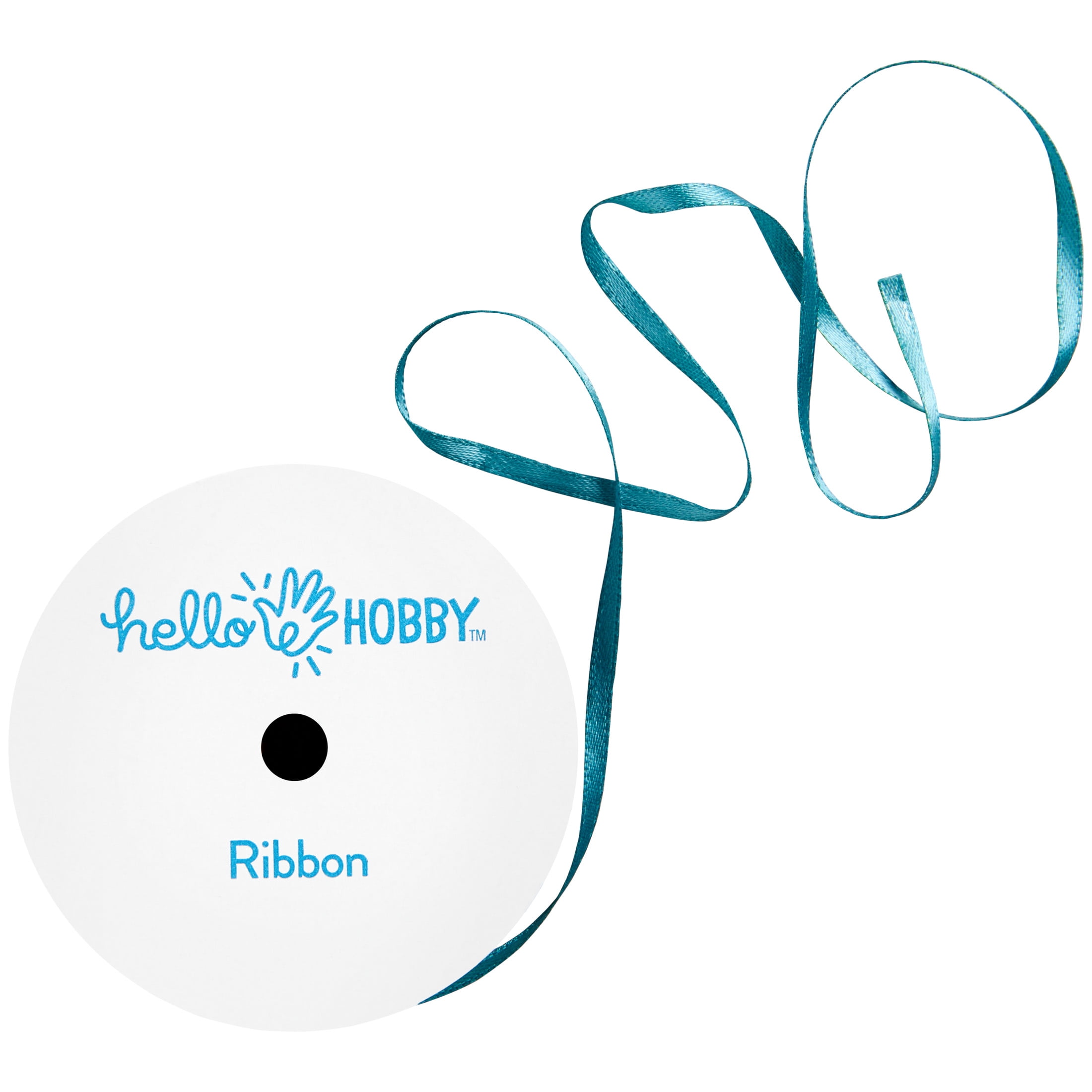 Hello Hobby Teal Double Face Satin Ribbon, 1/8" x 8 yd