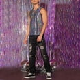 thumbnail image 5 of Fgnfyis Men's Stylish Sleeveless Tank Top for Active Trendy Sparkly Vest for Casual Wear and Fitness Activities Men Tank Tops Silver S, 5 of 9