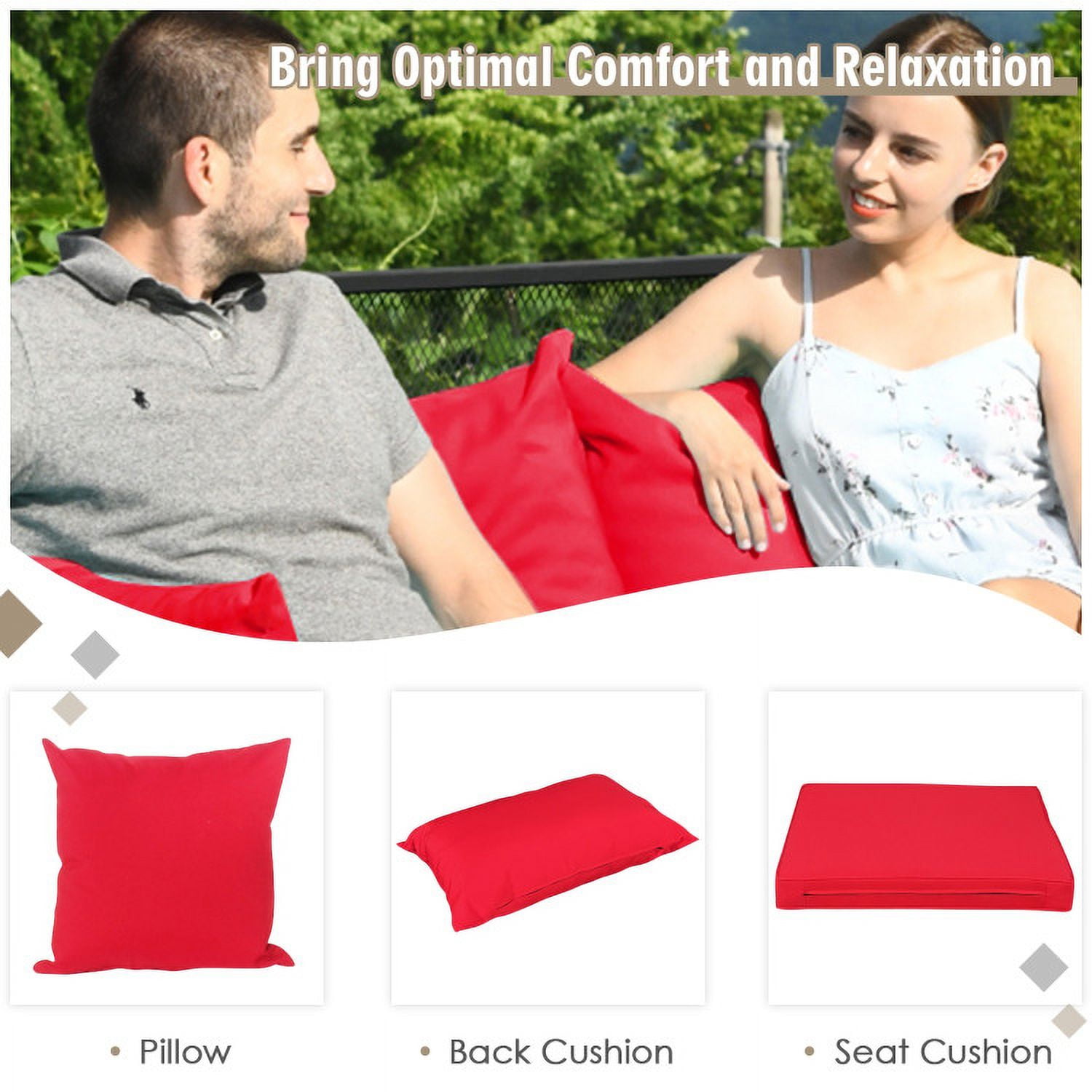 Aimee Lii 7 Pieces Patio Rattan Furniture Set Sectional Sofa Garden Cushion, Outdoor Deck Furniture, Red Aimee Lii 7 Pieces Patio Rattan Furniture Set Sectional Sofa Garden Cushion, Outdoor Deck Furniture, Red